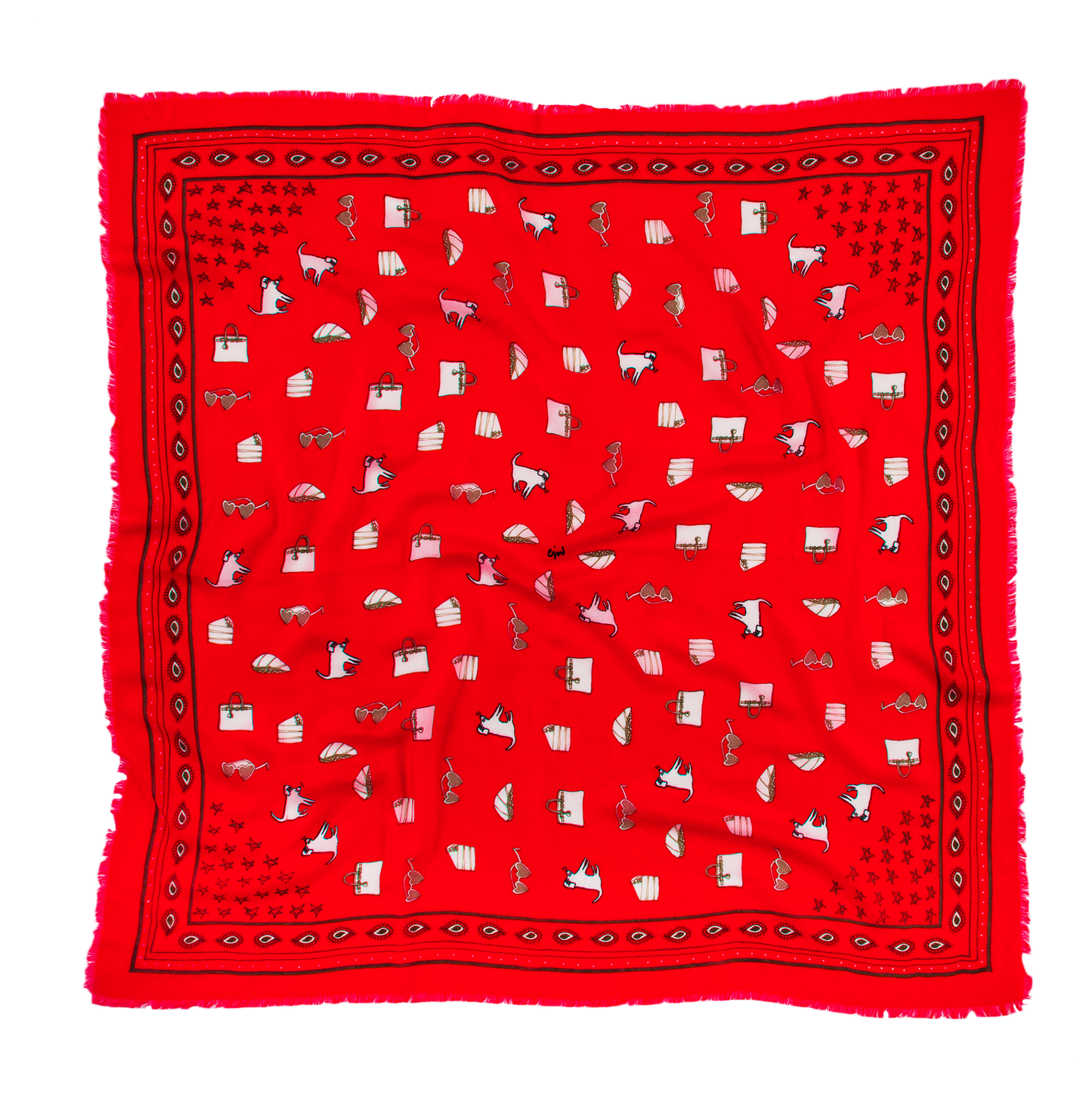 CJW Bandana Red Wool 36