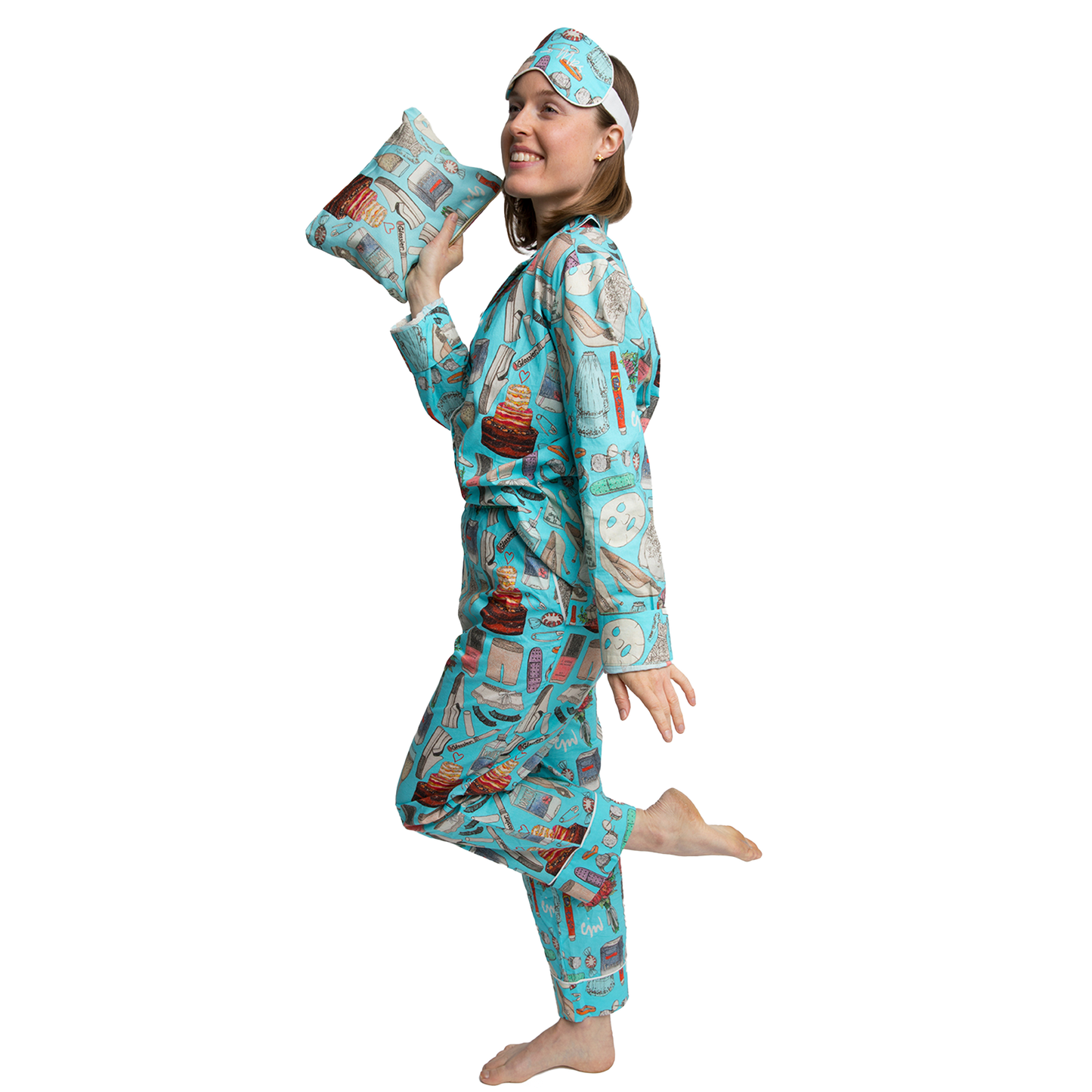 Bride Cotton Pajama Set with Eye Mask