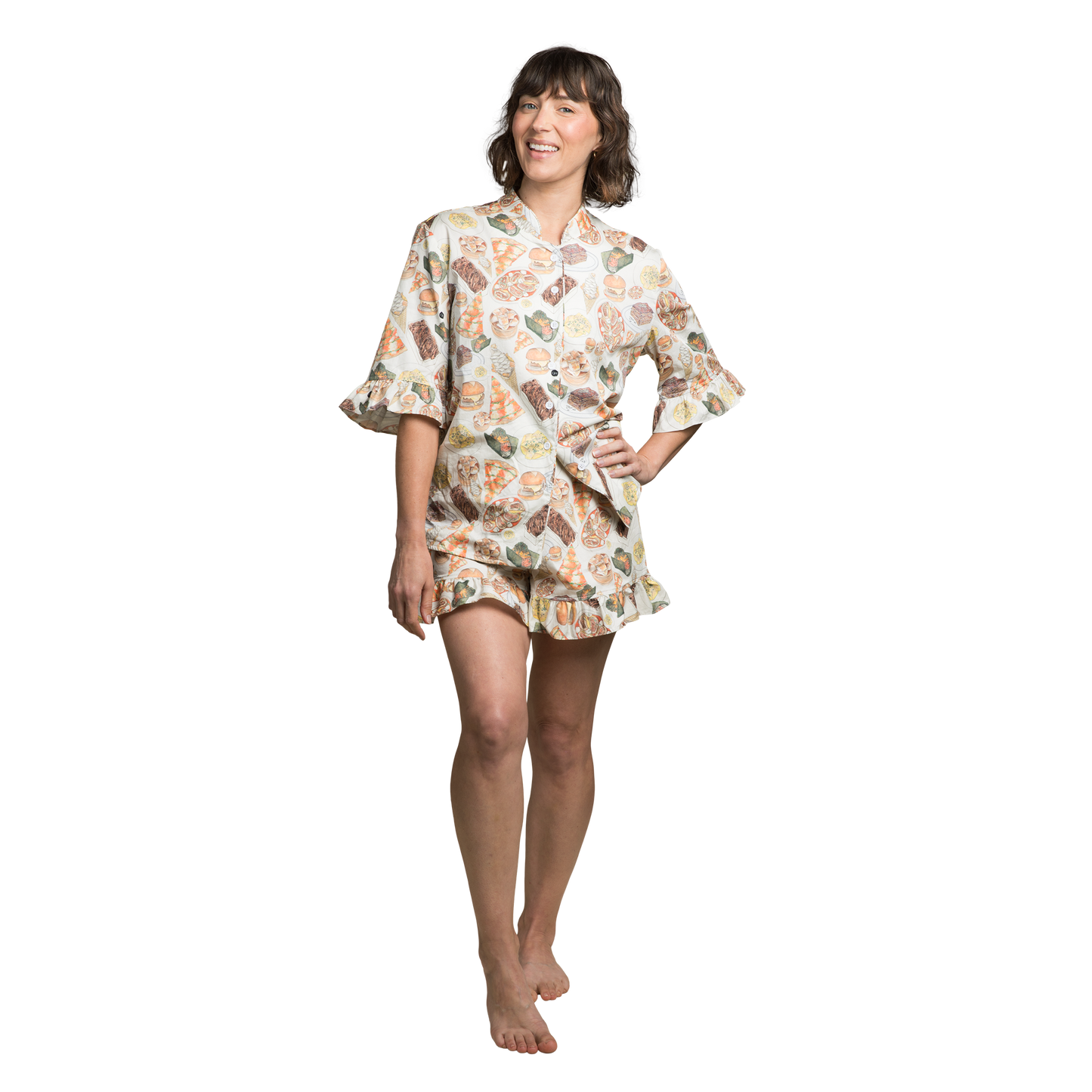 NYC Bites Cotton Pajama Short Set