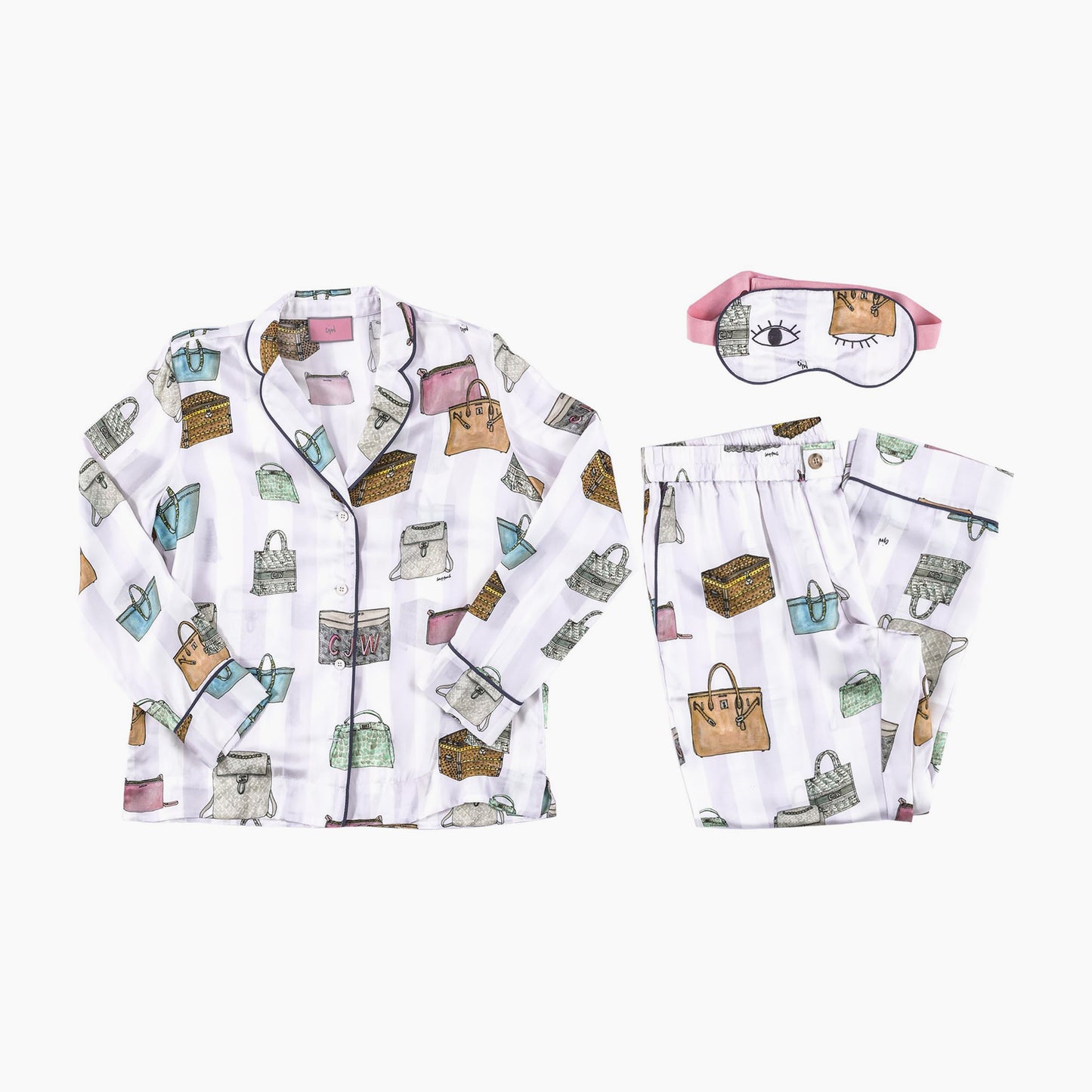 Bag Goals Long Pajama Set with Eye Mask