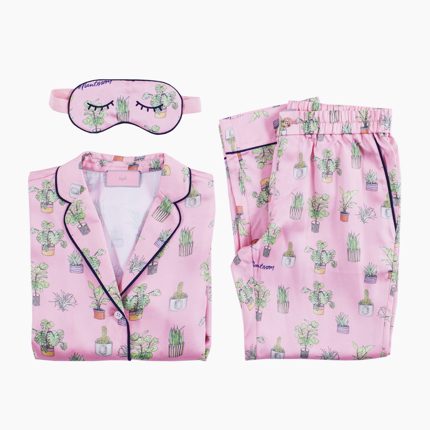 Plant Mom Pajama Set with Eye Mask