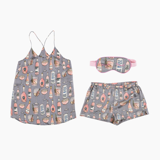 Ros̩ All Day Cami Set with Eye Mask