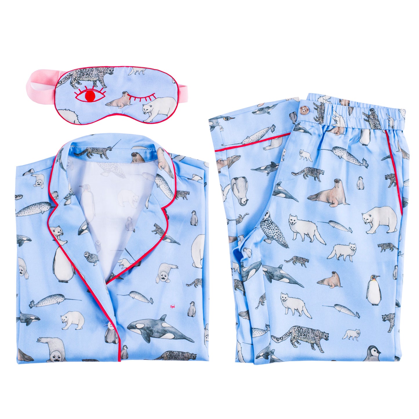 Winter Animals Pajama set with Eye Mask