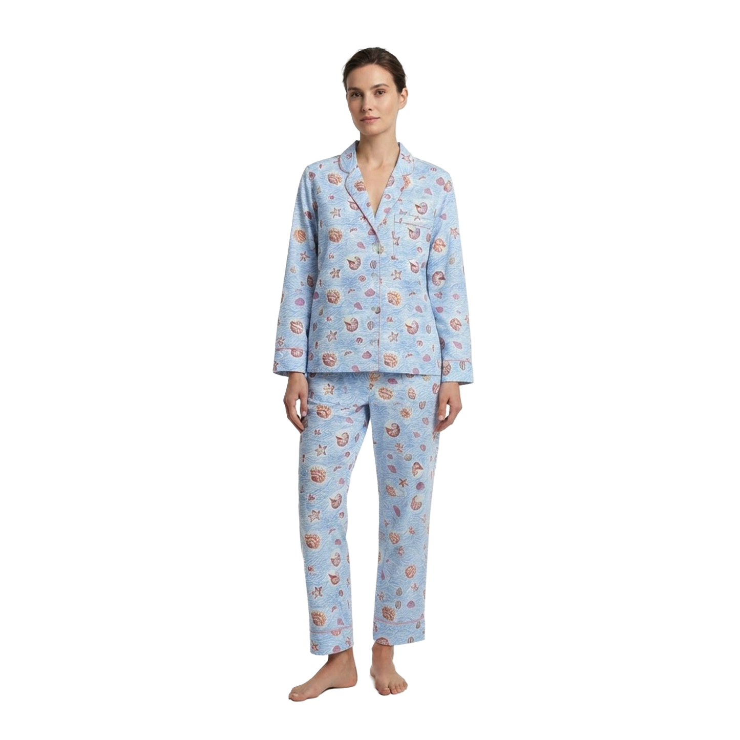 Seashore Seashells Cotton Pajama Set