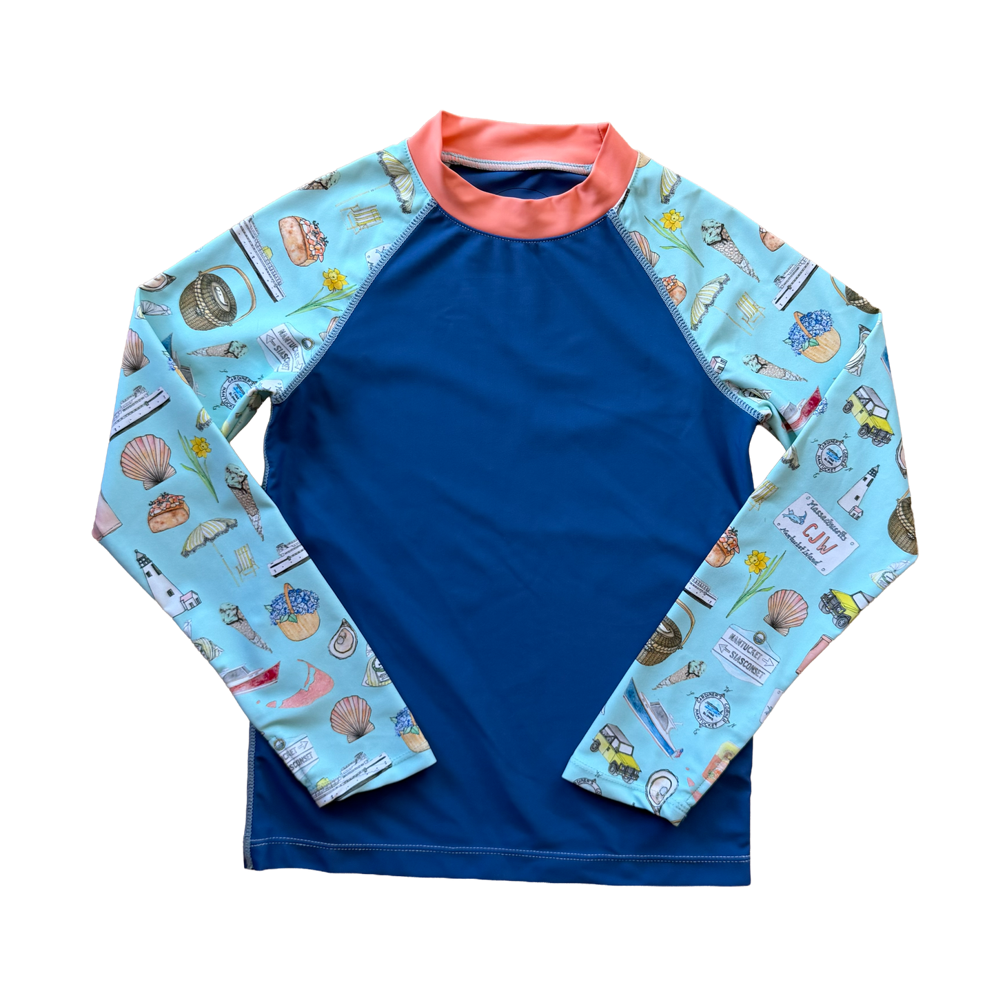 Nantucket Rash Guard- Hydrangea Blue