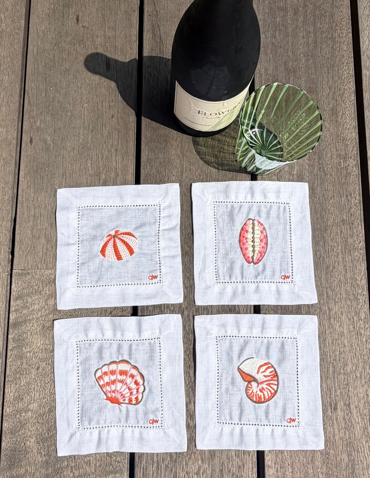 Seashore Seashells Cocktail Napkins (set of 4)