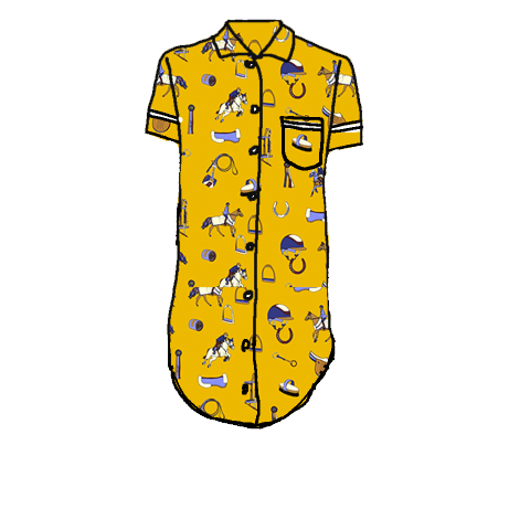 Lightweight cotton sleep shirt in our Show Pony print. A playful, chic piece for horse girls who love equestrian lifestyle comfort.