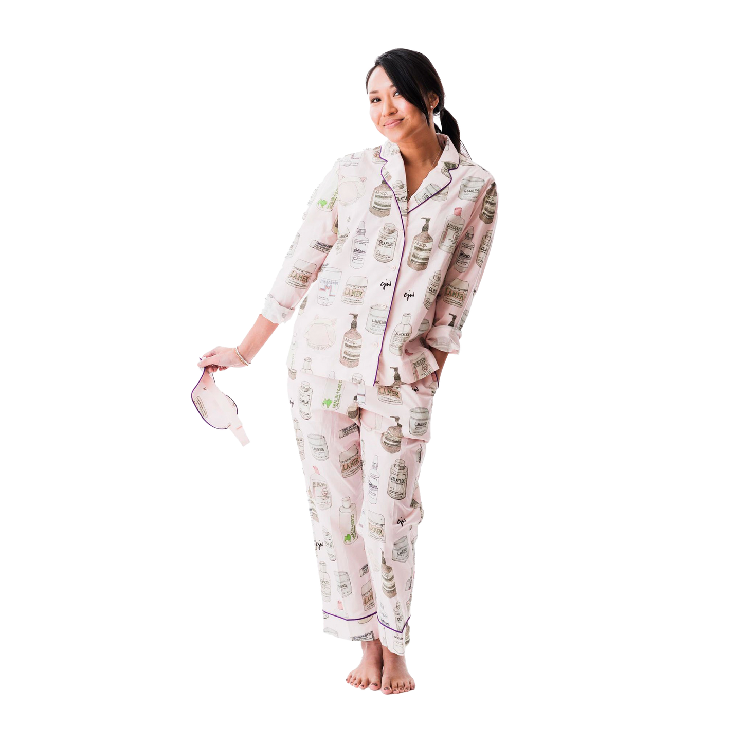 Beauty 2.0 Cotton Pajama Set with Eye Mask (XS only)