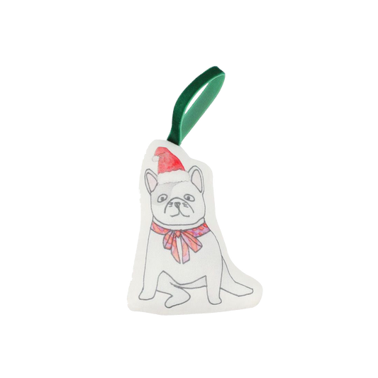 Holiday Frenchie Fabric Ornaments