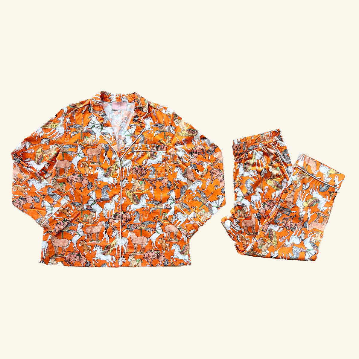 Iconic Horses Cotton Pajama Set