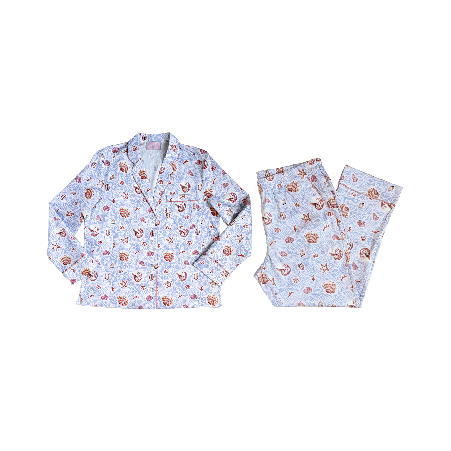 Seashore Seashells Cotton Pajama Set