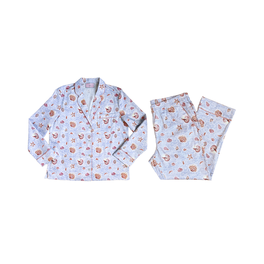 Seashore Seashells Cotton Pajama Set