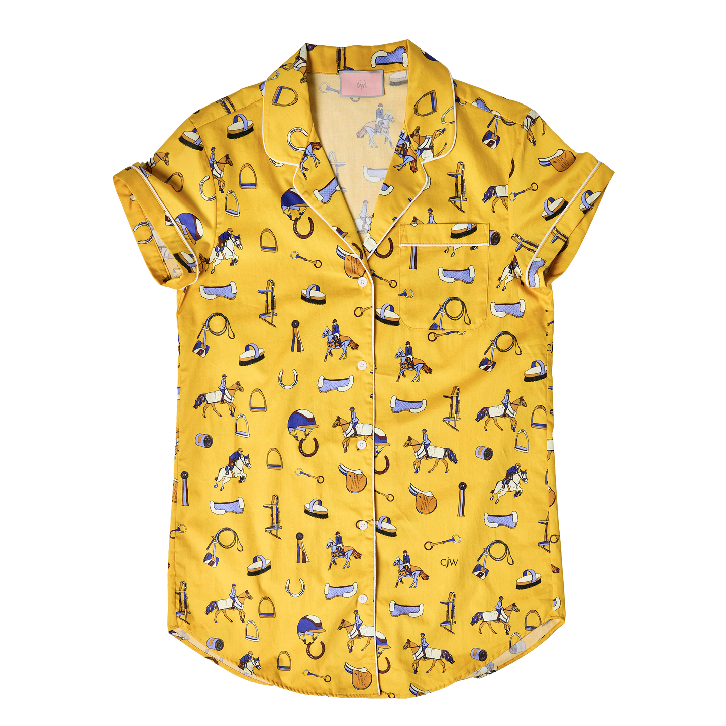 Lightweight cotton sleep shirt in our Show Pony print. A playful, chic piece for horse girls who love equestrian lifestyle comfort.