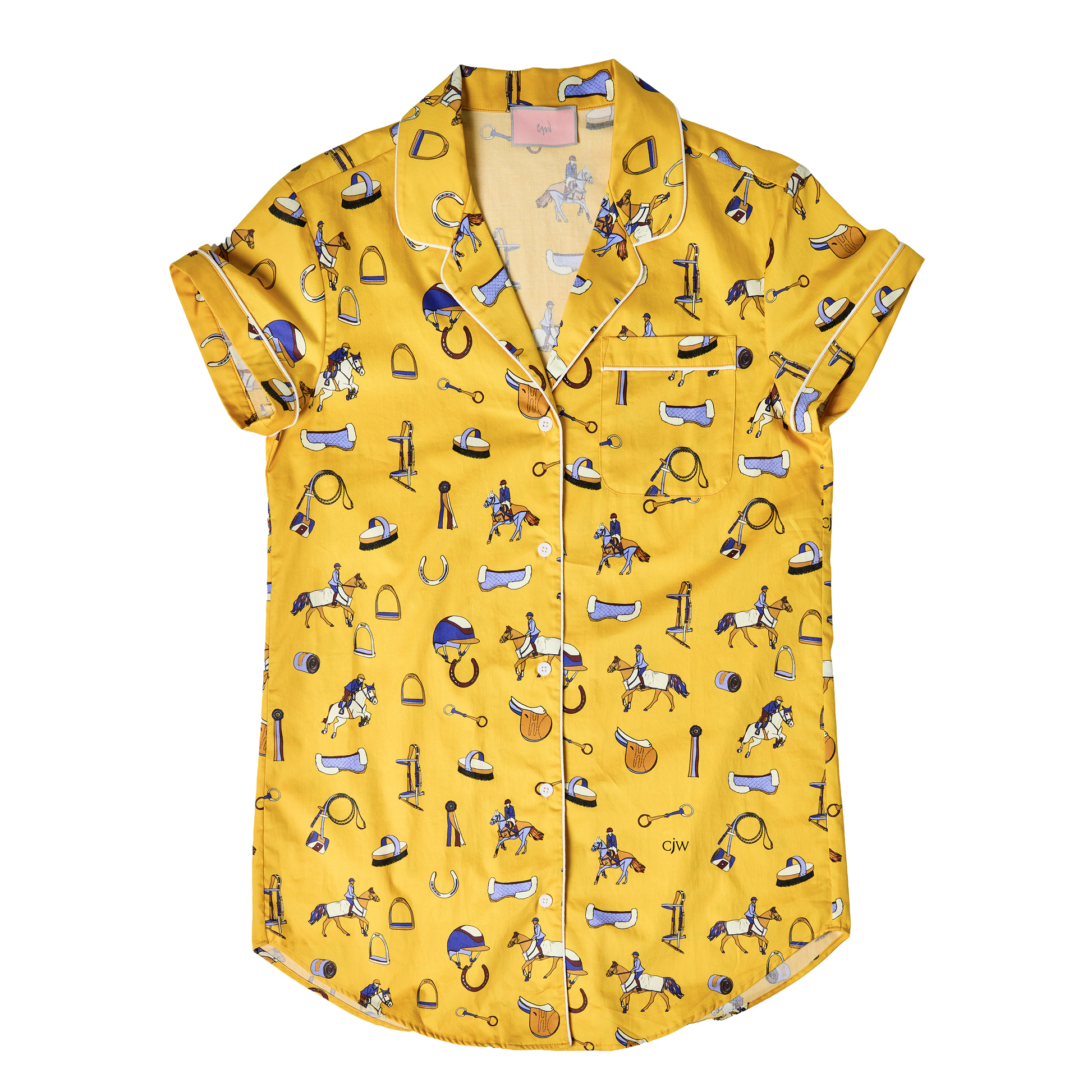 Lightweight cotton sleep shirt in our Show Pony print. A playful, chic piece for horse girls who love equestrian lifestyle comfort.