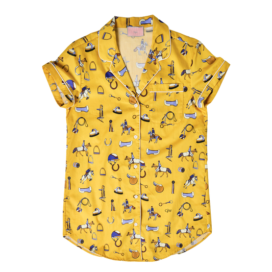 Lightweight cotton sleep shirt in our Show Pony print. A playful, chic piece for horse girls who love equestrian lifestyle comfort.