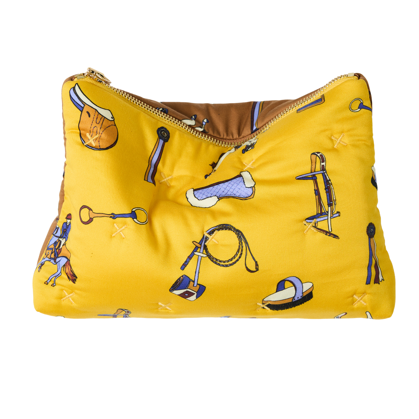 Two-sided cotton pouch in Show Pony print. A whimsical, practical accessory for horse girls and equestrian travel.