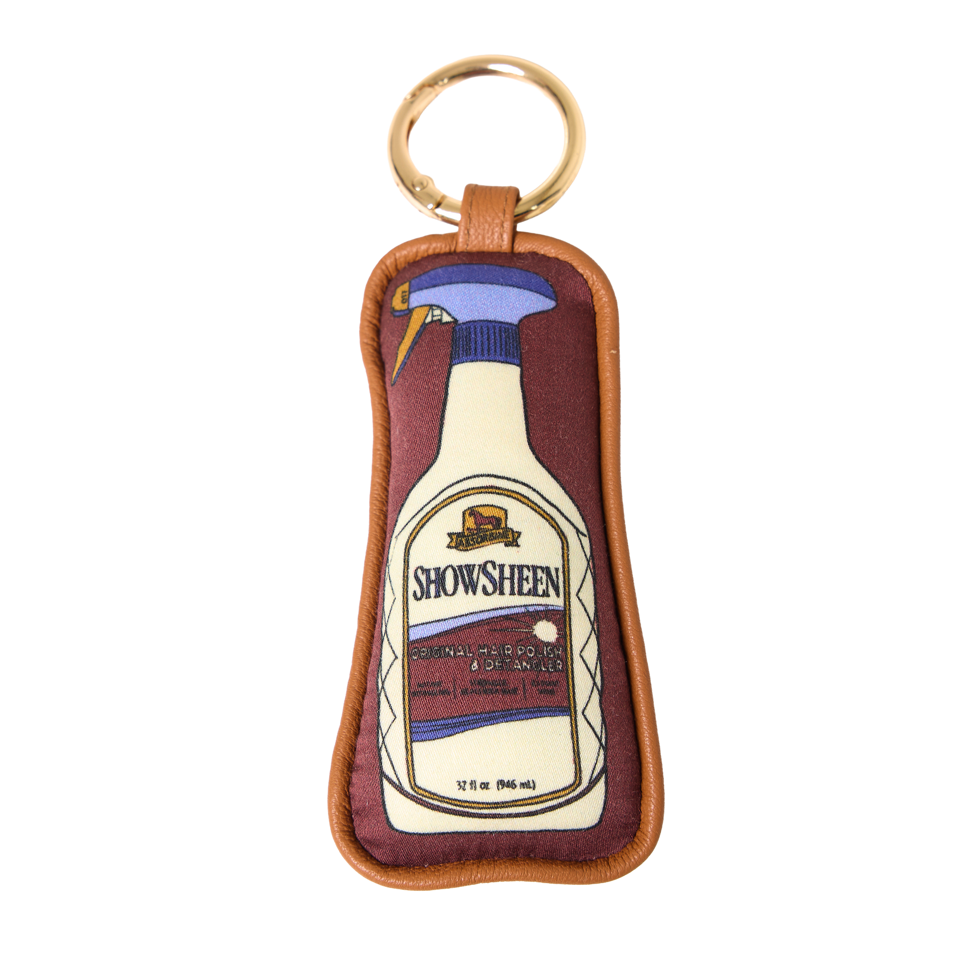 Show Sheen bag charm in silk and leather. A playful equestrian accessory for horse girls who love show day magic.