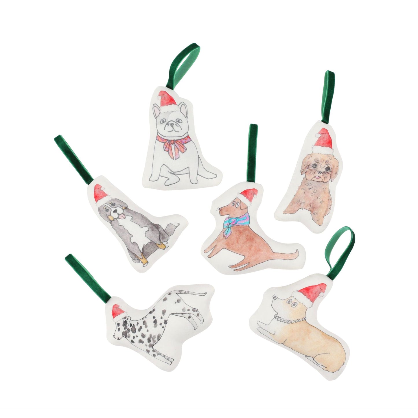 Holiday Chocolate Lab Fabric Ornaments