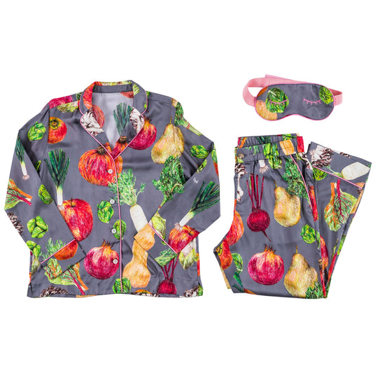 Fruit and Veggie Silk Pajama Set (XS only)