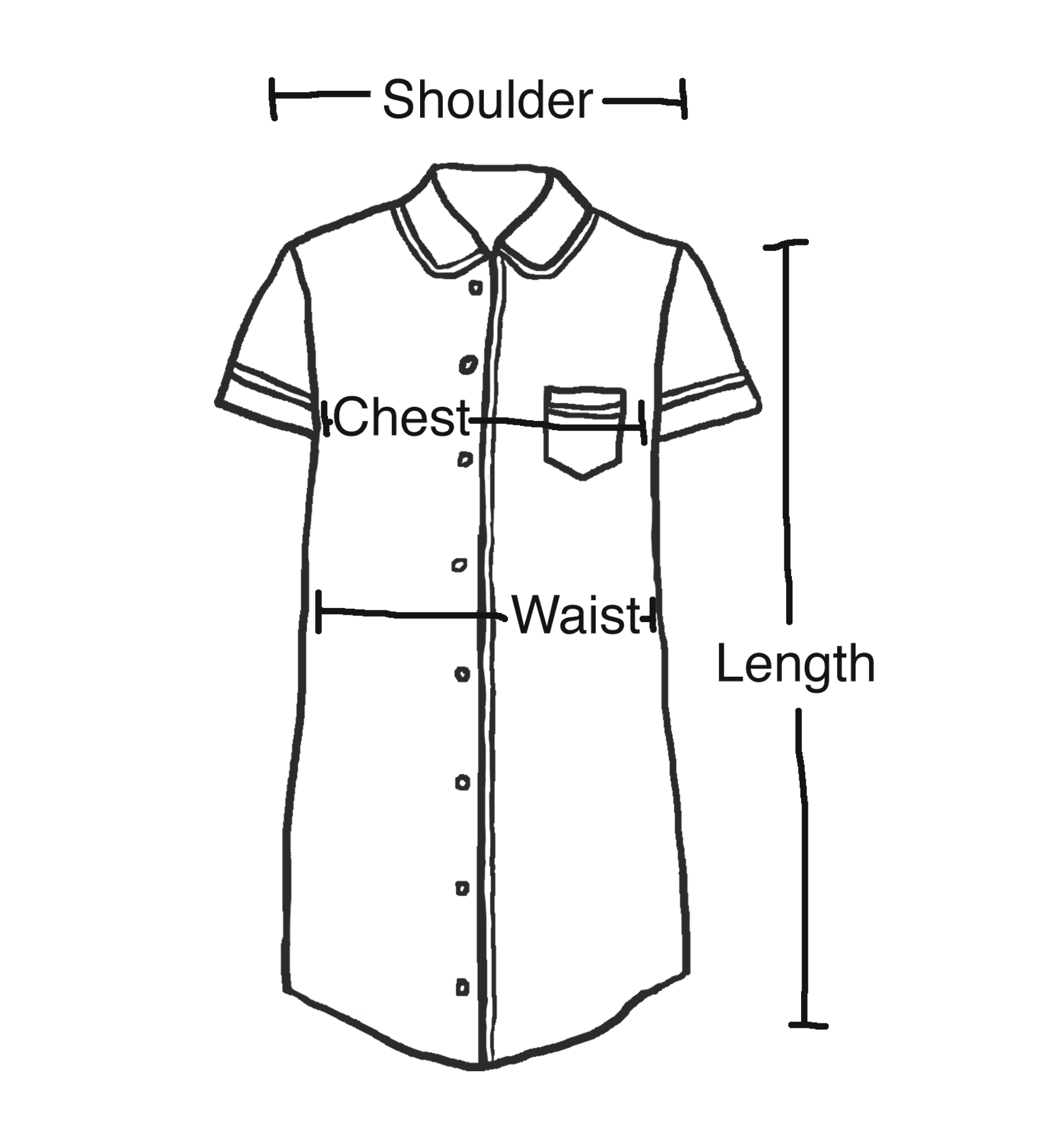 Pajamas Shirt Sizing